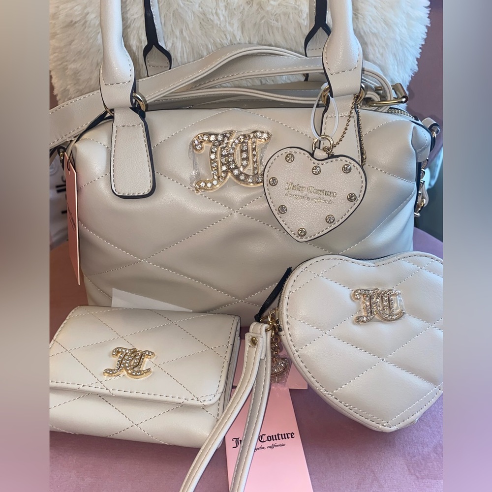 Juicy couture clay Brighter than a Diamond large satchel bag set